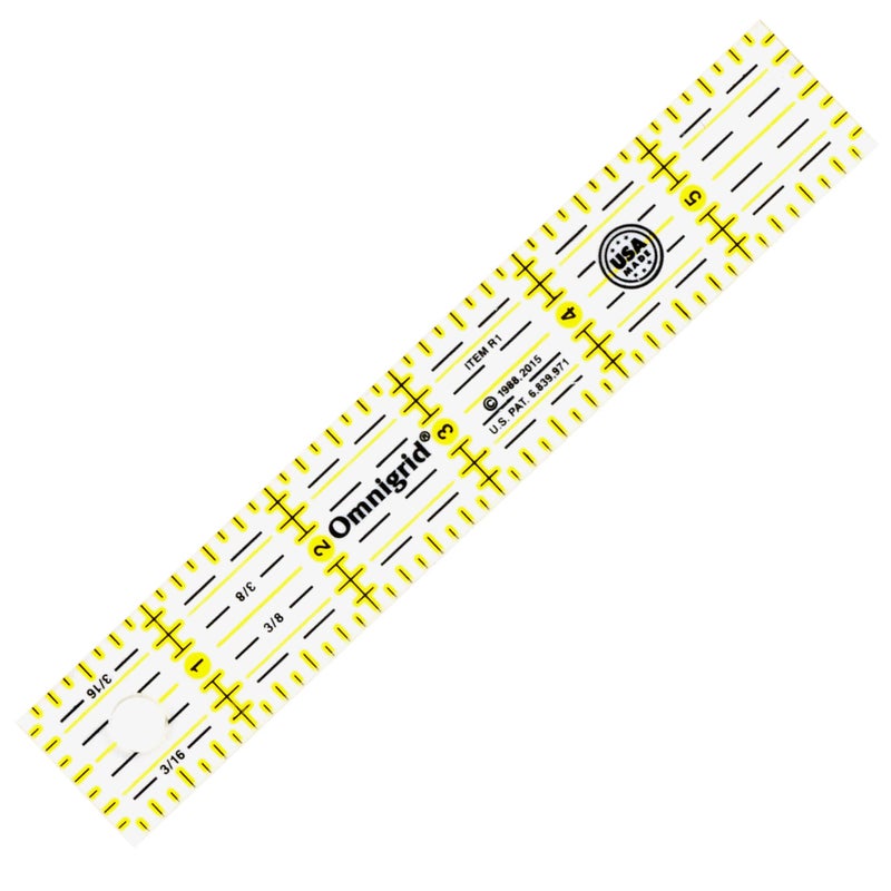 Omnigrid 1 x 6-Inch Ruler, Clear Quilting and Sewing Ruler - Image 1